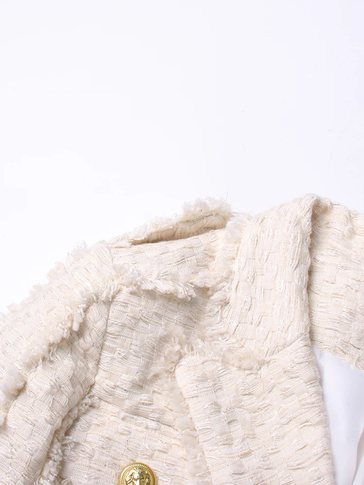 TWOTWINSTYLE Solid Temperament Blazers For Women Notched Collar Long Sleeve Patchwork Single Button Vintage Blazer Female Style