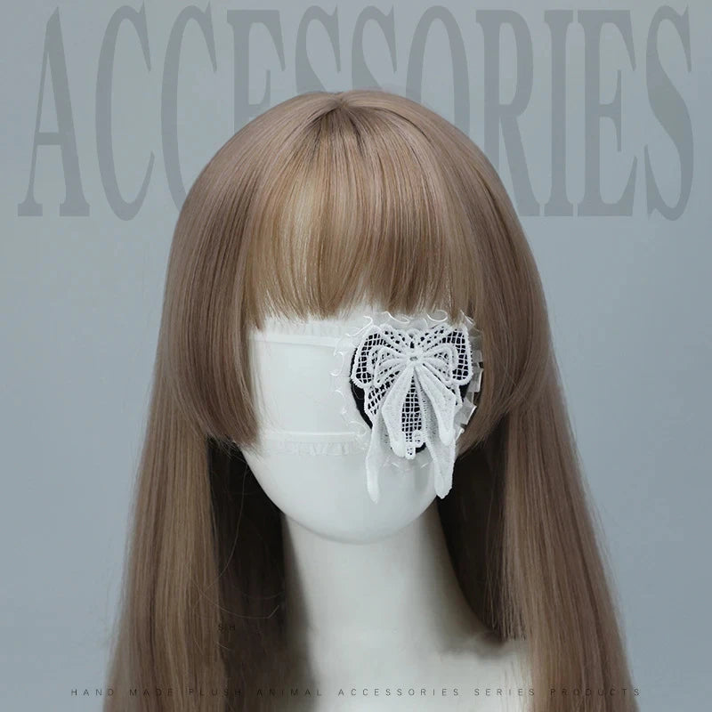 Lolita Gothic One Eye Mask Cosplay Anime Halloween Party Costumes Prop Fancy Dress Christmas Lady Girls Heart Eyewear Xmas Gifts