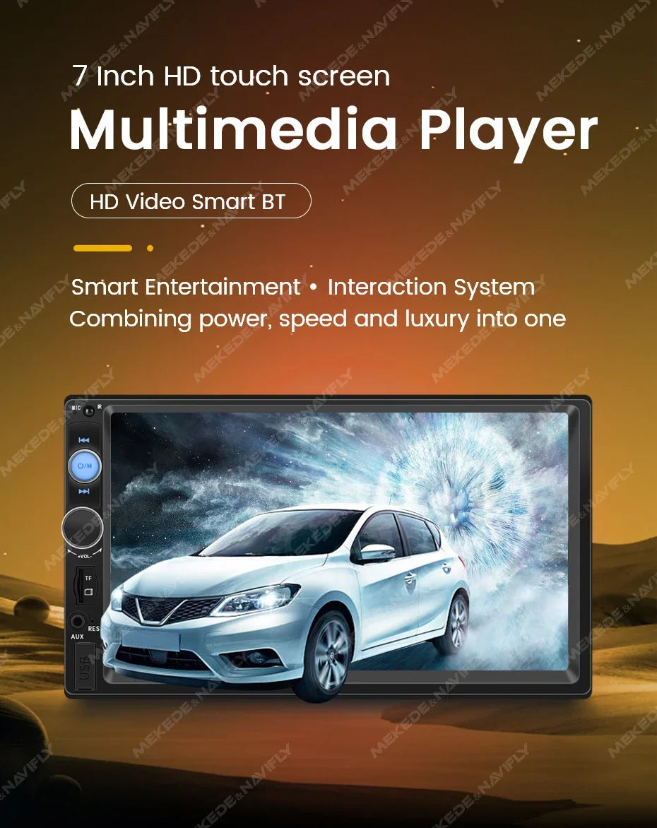 2DIN MP5 Video Player 7'' Universal Car Radio Multimedia Support Bluetooth USB TF FM Carplay Android Auto Touch Stereo Autoradio