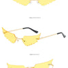 2024 new rimless glasses personalised wings runway fashion women's sunglasses