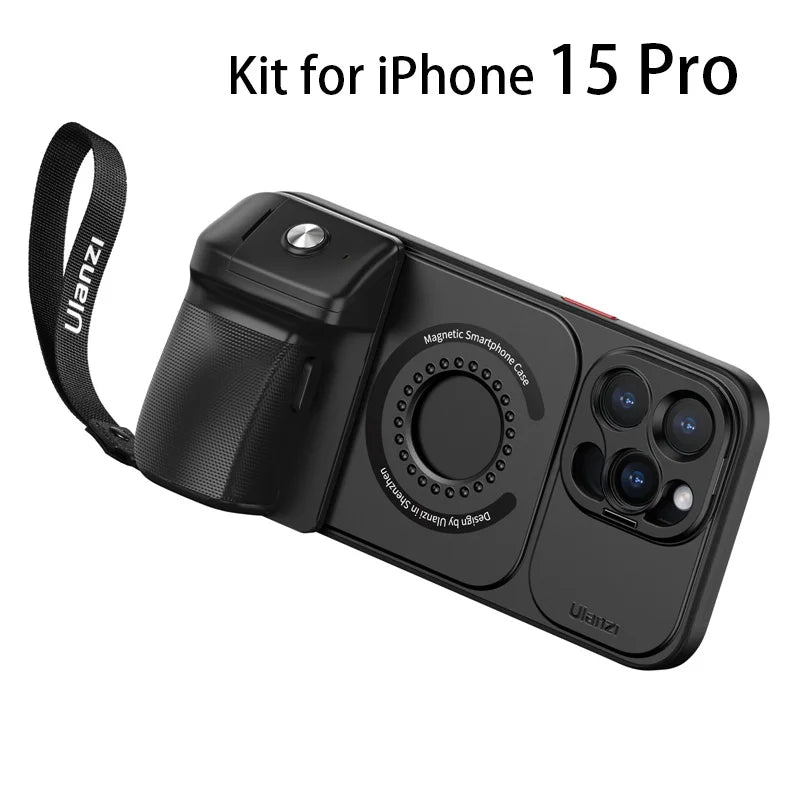 Ulanzi O-LOCK Phone Video Kit for iPhone 15 Pro/Pro Max 15M Remote Selfie Kit Magsafe Phone Case & Grip Handle Kit Vlog Kit