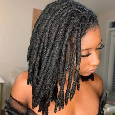 Malaika Locs Extension Human Hair 8 Inch Full Handmade Permanent Dreadlock 0.6cm Dreadlock Extension 30 Str Human Hair Locs