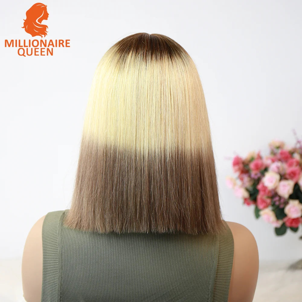 Vietname Super Double Drawn Bone Straight 2x6 Bob Wig with 100% Human Hair Candy color 250% Density For Black Women
