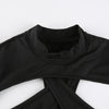 Goth Sexy Solid Color Jumpsuit Women Y2k Hollow Out Cyber Punk Long Sleeve Patchwork Bodysuit Streetwear Emo Alt Rave Outfit