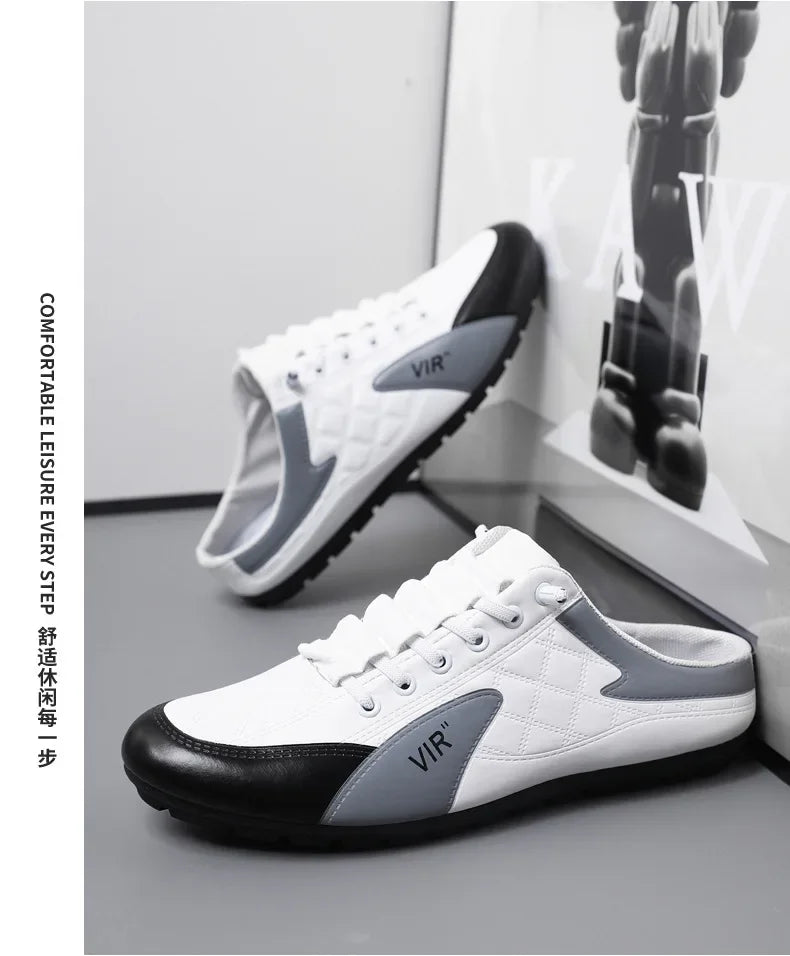 Summer 2023 Half Slippers for Men Trendy Men's Flat Bottom Casual Shoes Soft Sole Support Shoes Men's Sneakers Zapatos De Hombre