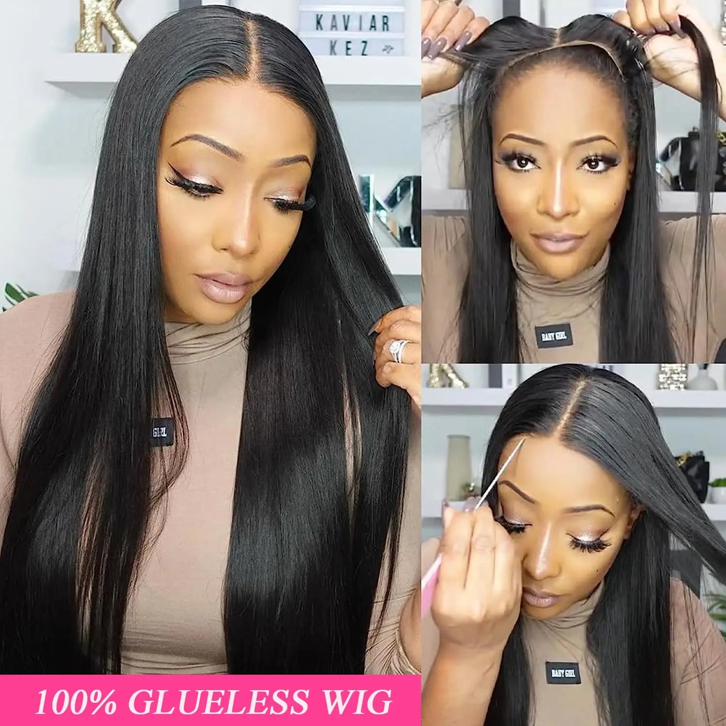 Glueless Wig Human Hair 6X4 5X5 Pre Cut Lace Closure Human Hair Wigs Brazilian Ready To Wear Straight Lace Wig Human Hair 180%