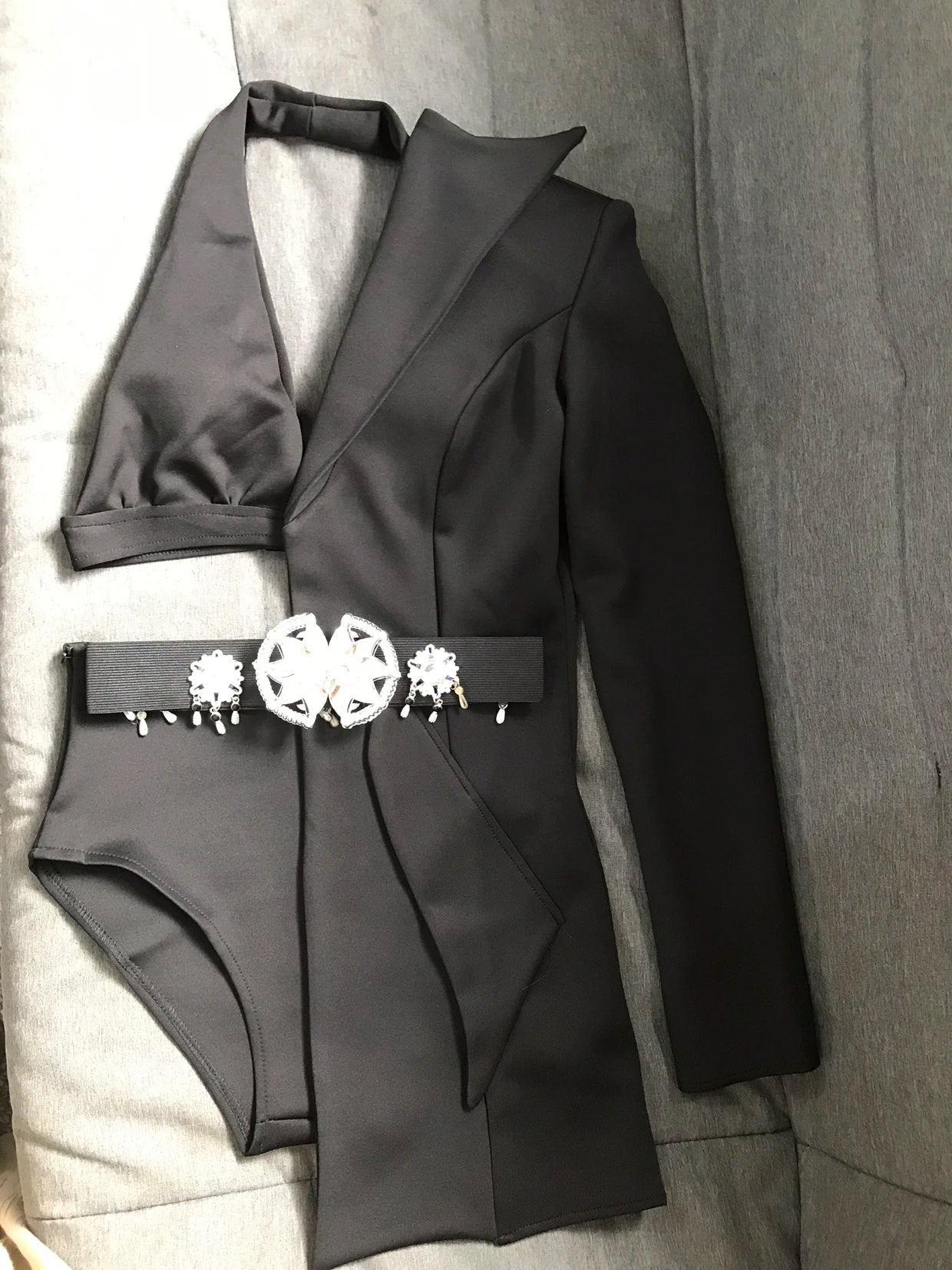 Bar Nightclub Women Singer Dancer Team Stage Performance Clothes Irregular Bikini Blazer Rave Outfit Modern Jazz Dance Costume