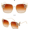 Oversized Square Sunglasses Women Rhinestone Butterfly Frame Sun Glasses 2025 Luxury Brand UV400 Protection Eyewear For Ladies