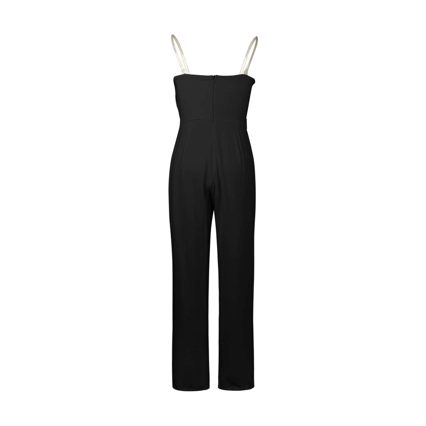 Women Jumpsuit Feather Tube Top Sexy Evening Party Jump Suits Sleeveless High-waisted Straight Playsuits Night Clubwear Overalls