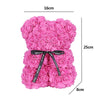 25cm Artificial Teddy Rose Flower Bear with Box Romantic Valentines Day Gift Girlfriend Women Mother Birthday Wedding Party Deco
