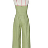 Beyprern New Chic Button Details Palazzo Jumpsuit One Piece Outfits Womens Ruched Strapless Wide Legs Jumpsuits Romper Clubwear
