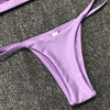 Bikini 2025 New Women's Split Solid Color Adjustable Size Swimsuit
