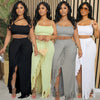 CM.YAYA Summer Women Sets Sleeveless Sexy Strap Crop Top and Tassel Long Skirt Sets Night Club Party Beach 2 Two Piece Sets