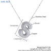 MHS.SUN High Quality Bubble Initial Necklace Letter A-Z Silver Color Zircon 26 Initial Balloon Pendant For Women Men Jewelry