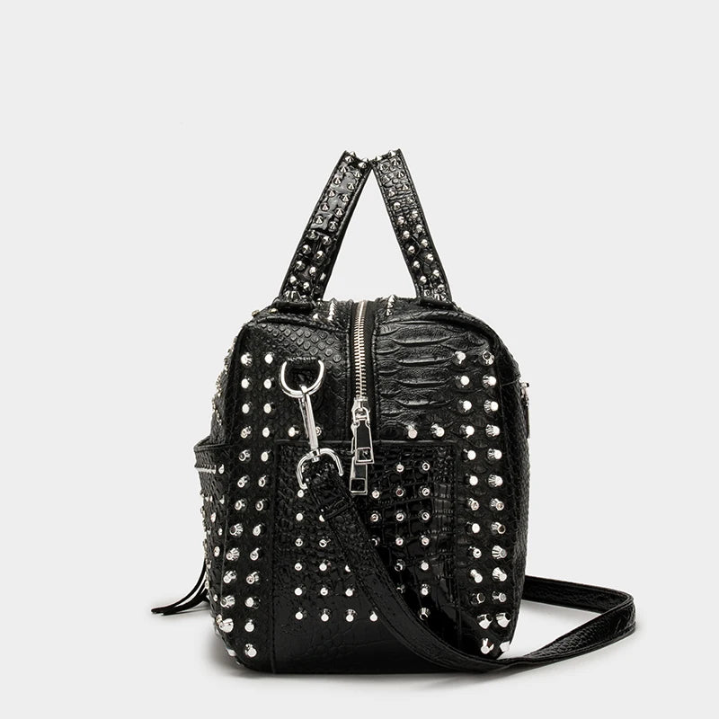 Women's bag luxury designer purses and handbags Shoulder bags vintage Rivet tote bag for women Large capacity travel bag purse