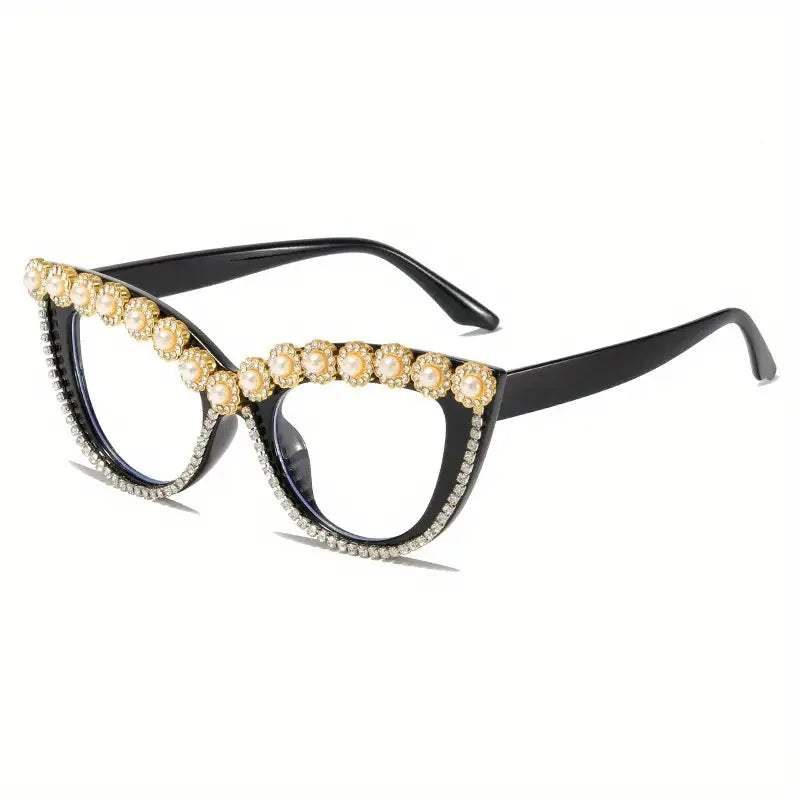 Flower Cat Eye Retro Rhinestones Sun Glasses for Women Elegant Fashion Men Trend Brand Designer Outdoor Party Shades Eyewear