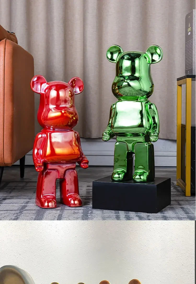 20/28/35cm Aesthetic Bear Figure Stautes Ceramics Violent Bear Figurines Sculptures Decor Luxury Room Decorations Home Ornament