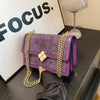 Luxury Purple Women's Single Shoulder Bag Pu Leather Ladies Bag Femme Designer Handbag Purse Flap Messenger Bag Brand Sac A Main