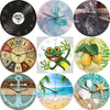 Funny Frog Acrylic Wall Clock Beach Starfish Record Marble Cat Retro Wall Decoration Clocks for Living Room Bedroom Office Home