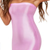 Sexy women Gloss Dress smooth Shining Tight Sleeping clothes skirts  transparent Short skirt