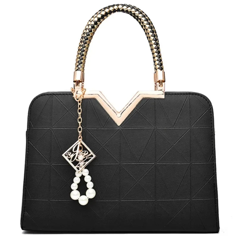 Women Handbag Patchwork Shoulder Messenger Office Work PU Leather Female Bag Ladies Luxury Fashion Elegant