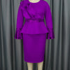 Church Dresses for Women Elegant Ruffles Long Flare Sleeves Sequined Party Bodycon Peplum Classy Occasion African Wedding Guest