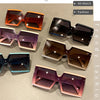 KAMMPT Square Oversized One-pieces Sunglasses Men Women Trendy Gradient Goggle Eyewear Fashion Luxury Brand Design Sun Glasses