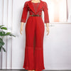 MD New African Women Long Jumpsuit 2023 Spring Summer Wedding Party Rompers Pants Set Dubai Turkey Ladies Dashiki Ankara Outfit