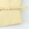 TRAFZA Women Fashion Suit Yellow V-Neck Sleeveless Belt Sngle Breasted Tops+High Waist Pocket Belt Long Skirts Female Summer Set