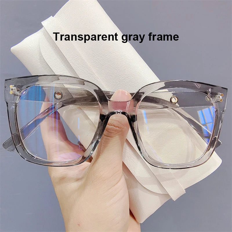 Retro Fashion Anti-blue Light Glasses Men Women Transparent Computer Glasses Frame Eyeglass Frame Flat Glasses Square Eyeglasse