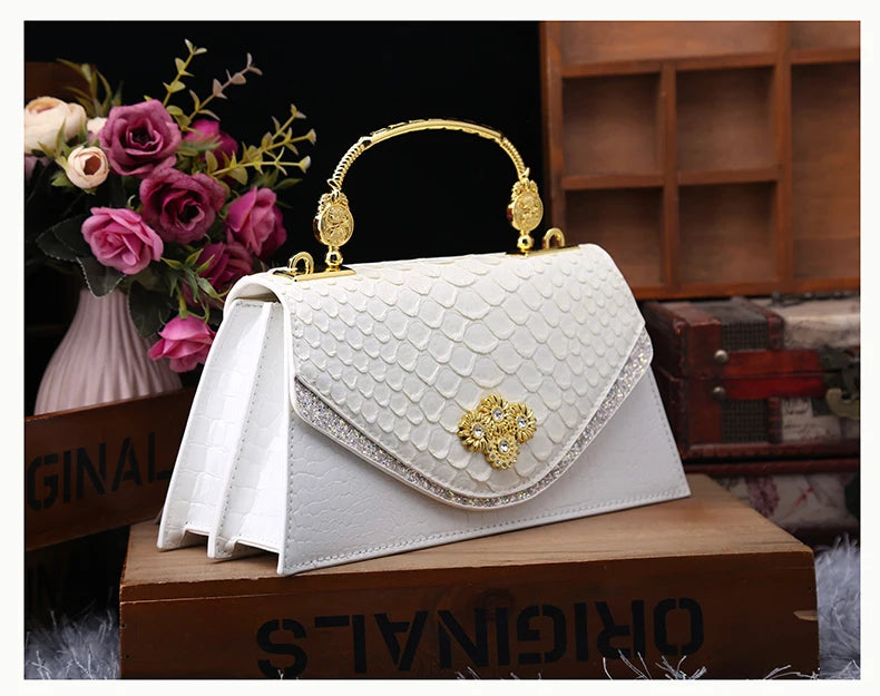 Leather Women's Bag 2025 New Fashion Snake-print Cowhide Small Handbags Shoulder Crossbody Bags Lady Party Messenger Shell Bags