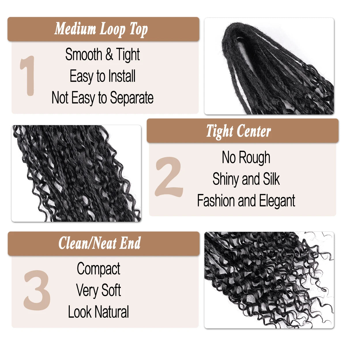 Handmade Dreadlocks Hair Extensions 24Inch Soft Crochet Dreadlock Braids Hair Synthetic Faux Locs Braids Hair For Women And Men