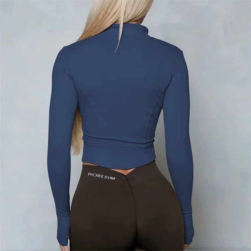 Women BUM New Sculpting Jacket Running Elasticity Yoga Jacket Slim Top Coat Women's Sports Jacket Gym Long Sleeves Women Zipper