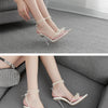 Liyke Sexy White String Bead Women Transparent High Heels Summer Fashion Butterfly-Knot Clear Sandals Pointed Toe Shoes Pumps