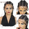 Wear and Go Glueless Wig Synthetic Full Lace Cornrow Braided Wigs Jumbo Box Braids Wig For Black Women Faux Locs Braiding Wigs