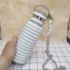 Bling Rhinestone Insulated Thermos Water Bottle with Chain Stainless Steel Vacuum Insulated Bottle Flask Portable Tumbler