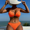 Bikini Set Women Low Waist Sexy Two Piece Swimsuit Women's Solid Color Black Lace-up Push Up Brazilian Bikinis Bathsuit
