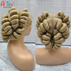 Natural Color 6Inch Transparent Full Lace Braided Wigs Short Cute Handmade Bantu Synthetic Braided Lace Wigs Knotless Braids Wig