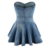 Chest Wrap Sexy Dress Women Sleeveless Backless Splicing Slim Fit Strapless Mini Dresses Sexy A Line 2024 Denim Vestidos