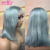 Blue Bob Wigs Human Hair 13x4 HD Lace Frontal Wig Human Hair Pre Plucked 180% Density Straight Short Blue Bob Wigs for Women