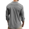 Spring and Summer Men's Shirt Cotton Linen Slim Casual Hawaii Solid Colour Basic Style Breathable Men's Versatile Tops