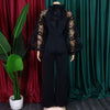 Elegant Jumpsuits & Rompers for Women O Neck Full Sleeve Belt Waisted Straight African Birthday Party Dinner Overalls Clothes OL