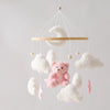 Baby Crib Mobile Rattle Toy 0-12Months Infant Soft Felt Teddy Velvet Pink Bear Bed Bell Hanging Toy Holder Bracket Crib Girl Toy