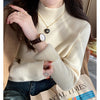 Women's Turtleneck Sweater Winter 2025 Retro Red with Velvet Lining Thickened Inner Wear Thermal Knitting Bottoming Shirt