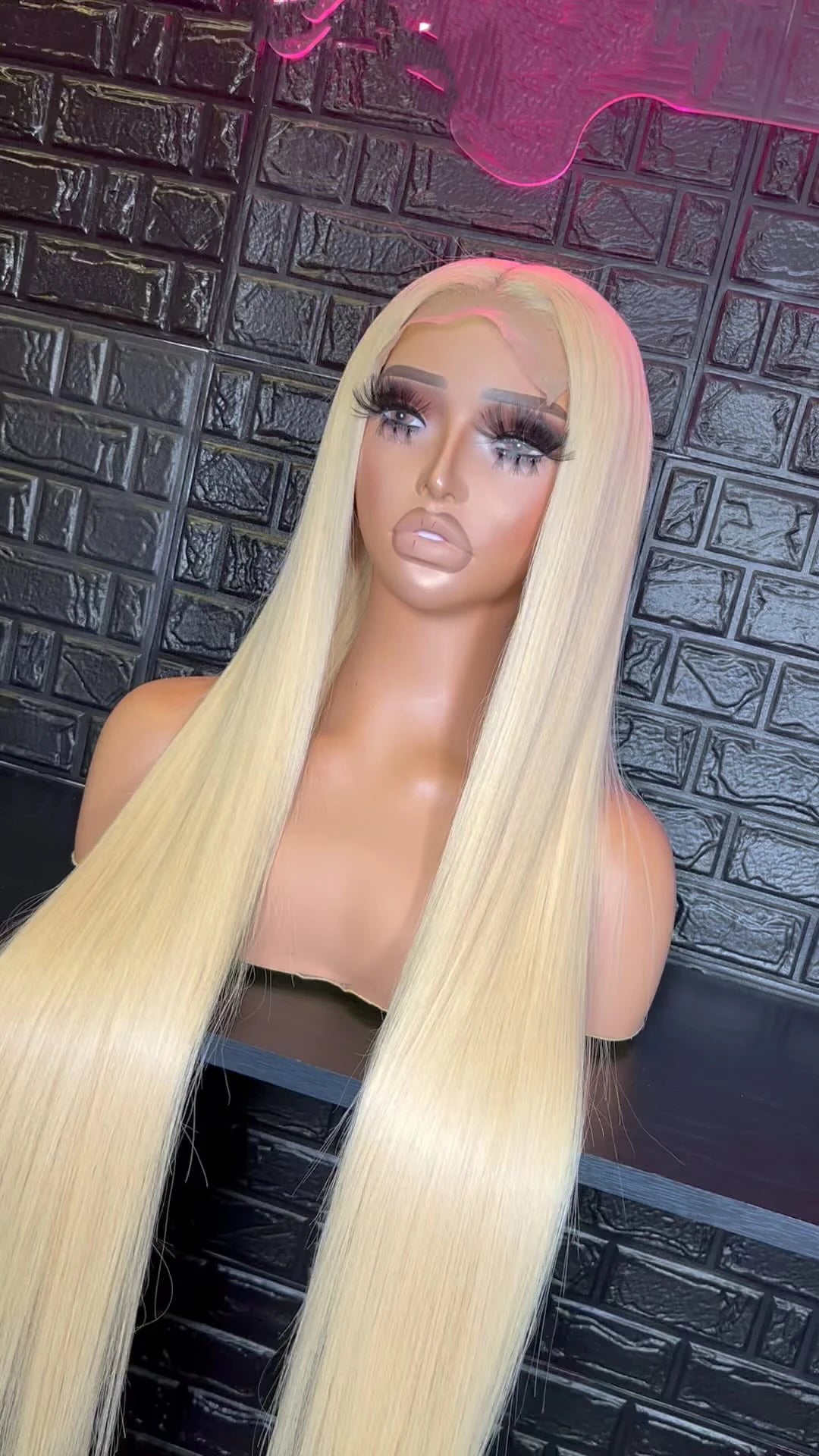 Ombre Blue Blonde Preplucked Long Lace Front Wig Straight 180%Density Hairline Glueless For Women Synthetic Fiber