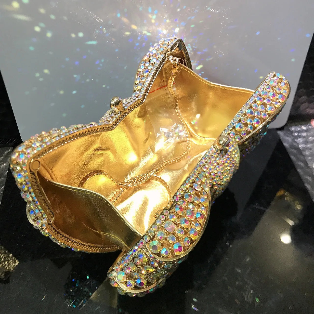 Newest Rhinestone Green/Black Clutch Purse Bow Luxury Diamond Women Red Evening Clutches Bags Wedding Bridal Bag Stones Handbags