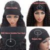 YAVIDA Curly Headband Wig Human Hair 10-24 Curly Hair Headband Wig Indian Virgin Machine Made  Human Hair Wigs With Headband