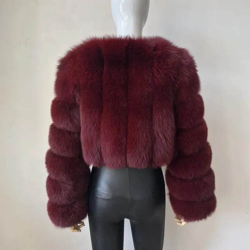 2023 Neuer kurzer Stil Echtfuchspelzmantel Winter Damen Natur Warme Mode Luxus