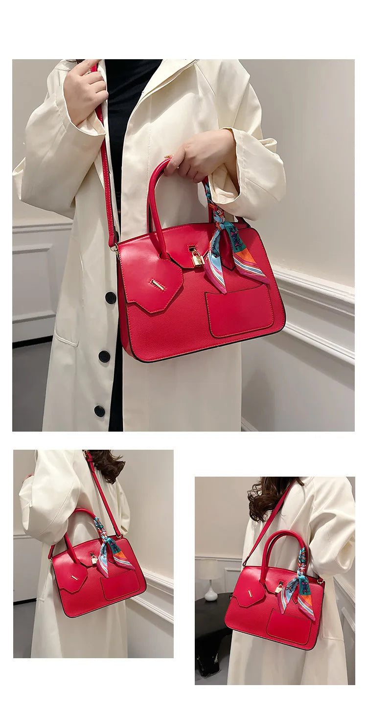 New Birkin Bag Handbag Lychee Grain Large Capacity Advanced Sense Kelly Bag Single Shoulder Crossbody Bag for Women