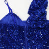 New Sexy Slit Leg Padded Long Cocktail Prom Dress Women‘s Luxury Sequin Strap Evening Party Wedding Gown Birthday Night Vestidos